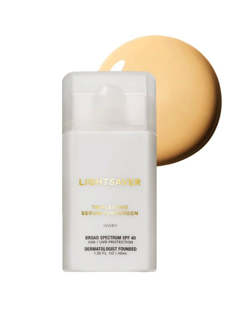 NWT LIGHTSAVER Triplesome Serum Sunscreen SPF 40 - Ivory 1.35oz/40mL FULL SIZE